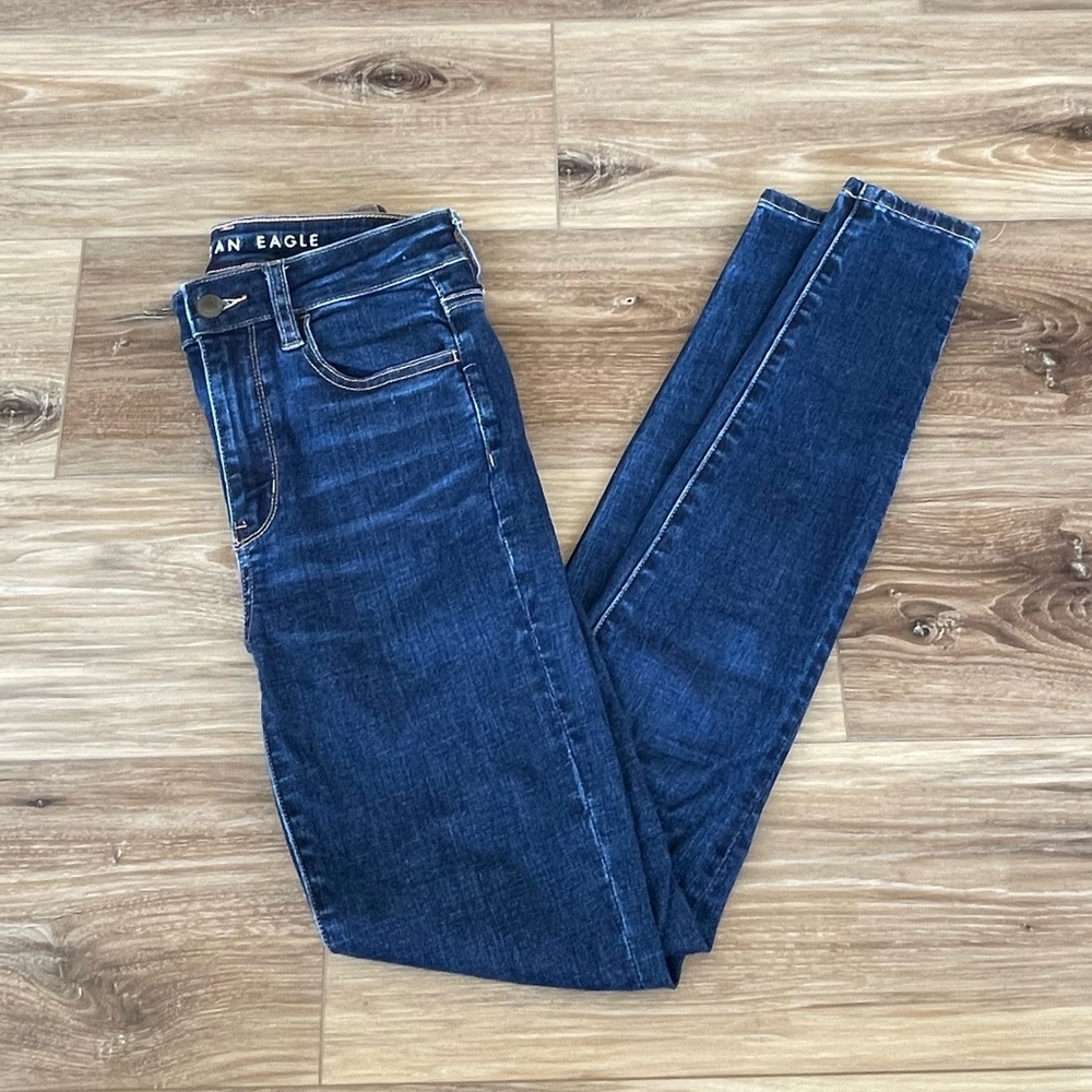 AMERICAN EAGLE NEXT LEVEL STRETCH SKINNY JEANS HIGH RISE LONG